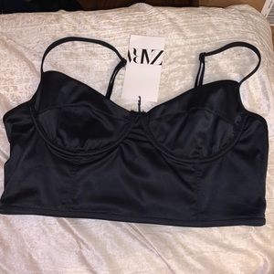 NWT Zara satin bustier top